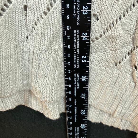 Torrid Womens Sweater Cream V Neck Pullover Open Knit Cotton Blend 1 - Picture 9 of 12